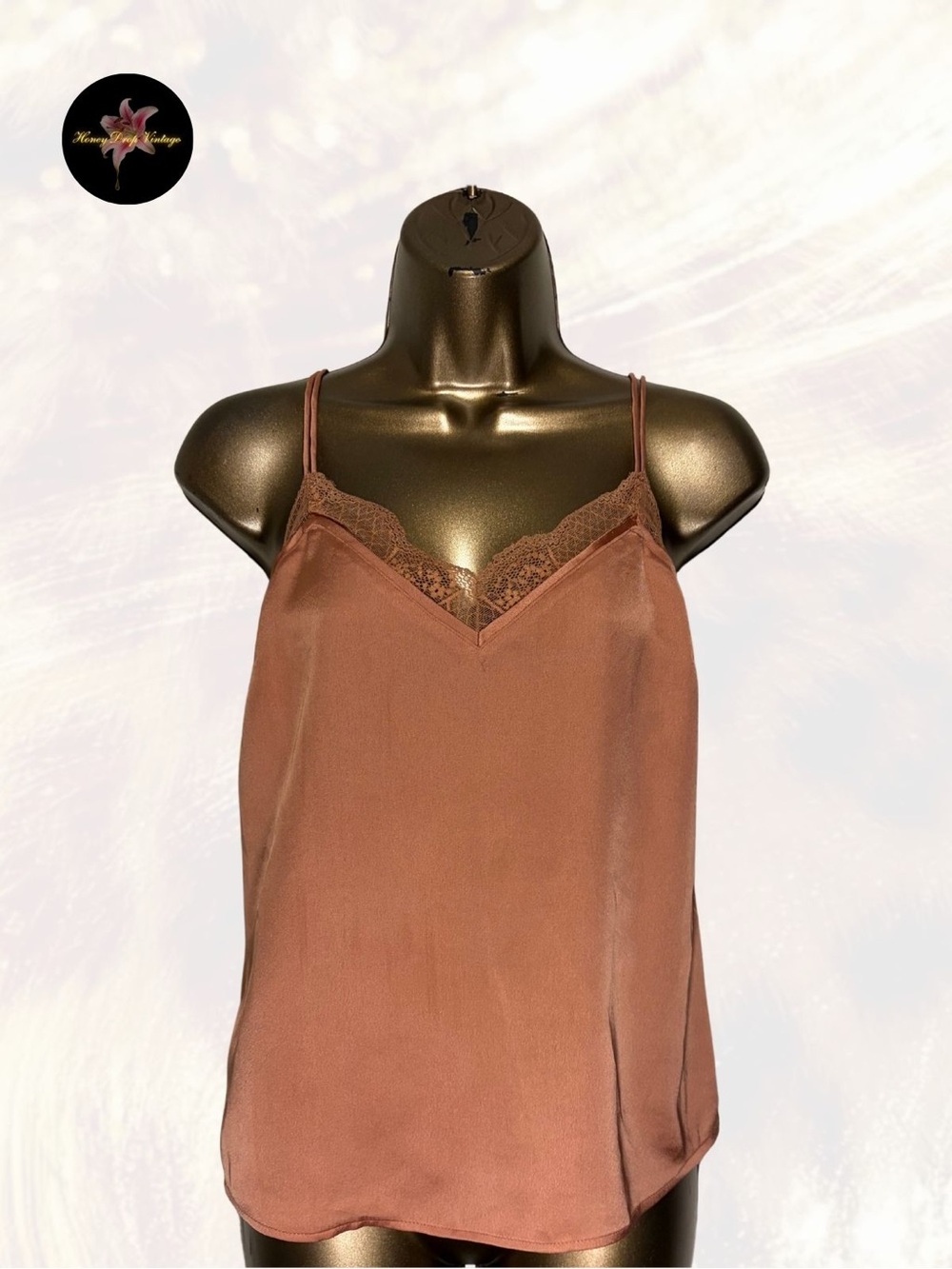 Abercrombie & Fitch Lace-Trim Cami in Terracotta
